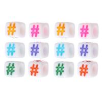 Acrylic Jewelry Beads, Square, DIY & enamel, more colors for choice, 6x6x6mm, Hole:Approx 3mm, Sold By PC