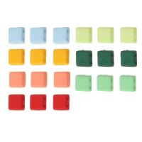 Acrylic Jewelry Beads, Tila, DIY & double-hole, more colors for choice, 9x9x4mm, Hole:Approx 1mm, Sold By Bag