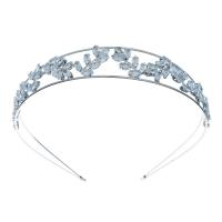 Bridal Hair Band Zinc Alloy with Cubic Zirconia silver color plated for woman silver color nickel lead & cadmium free Sold By PC
