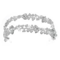 Bridal Hair Wreath, Plastic Pearl, with brass wire & Crystal, silver color plated, wedding gift & for woman & with rhinestone, silver color, 330x60mm, Sold By PC
