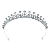 Bridal Tiaras, Tibetan Style, silver color plated, wedding gift & for woman & with rhinestone, silver color, nickel, lead & cadmium free, 130x20mm, Sold By PC