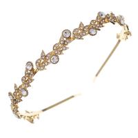 Hair Bands Zinc Alloy gold color plated for woman & with rhinestone golden nickel lead & cadmium free Sold By PC