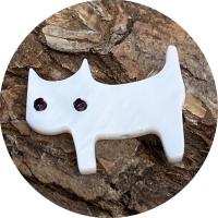 Natural Freshwater Shell Beads Cat DIY white Sold By PC