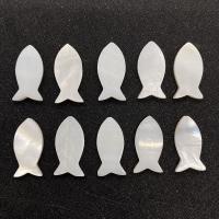 Koraliki z naturalnej słodkowodnej perły, Muszla słodkowodna, Ryba, DIY, biały, 9x17mm, sprzedane przez PC