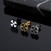 Stainless Steel Stud Earrings, 316L Stainless Steel, fashion jewelry & Unisex & enamel, more colors for choice, 8mm,4mm, Sold By PC