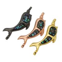 Brass Jewelry Connector with Abalone Shell Dolphin plated DIY & 1/1 loop nickel lead & cadmium free Approx 1mm Sold By PC
