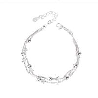 Brass Bracelet & Bangle, with 3.5cm extender chain, silver color plated, fashion jewelry & adjustable & for woman, silver color, nickel, lead & cadmium free, Length:16.5 cm, Sold By PC