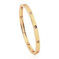 Cubic Zirconia Micro Pave Brass Bracelet, gold color plated, micro pave cubic zirconia & for woman, gold, Sold By PC