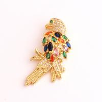 Cubic Zircon Micro Pave Brass Necklace Bird gold color plated micro pave cubic zirconia & for woman multi-colored Length Approx 17.7 Inch Sold By PC