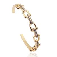 Cubic Zirconia Micro Pave Brass Bracelet real gold plated micro pave cubic zirconia & for woman Sold By PC