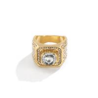 Rhinestone палец кольцо, цинковый сплав, Геометрический узор, Другое покрытие, Мужский & со стразами, Много цветов для выбора, не содержит никель, свинец, 19mm, размер:9, продается PC