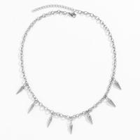 Titanstahl Halskette, mit Verlängerungskettchen von 2.7inch, mit Nietstollen & für den Menschen, Länge:ca. 17.7 ZollInch, verkauft von PC