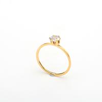 Rhinestone-Edelstahl -Finger-Ring, 304 Edelstahl, Geometrisches Muster, vergoldet, verschiedene Größen vorhanden & für Frau & mit Strass, Größe:5-10, verkauft von PC