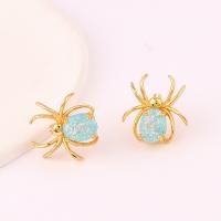 Cubic Zirconia Micro Pave Brass Earring, Spider, real gold plated, Adjustable & micro pave cubic zirconia & for woman, 17.50x18.50mm, Sold By Pair