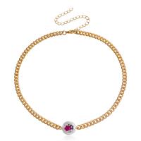 Plastične biserna ogrlica, Cink Alloy, s ABS plastike biser, zlatna boja pozlaćen, modni nakit & za žene, zlatan, 15mm, Dužina 37 cm, Prodano By PC