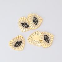Evil Eye Pendants, Brass, Heart, gold color plated, Unisex & micro pave cubic zirconia & enamel, golden, nickel, lead & cadmium free, 22.90x24.60mm, Sold By PC