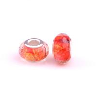 European Resin Beads, with Iron, Lantern, silver color plated, DIY, orange, 8.50x14mm, Approx 100PCs/Bag, Sold By Bag
