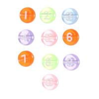 Broj akril perla, Stan Okrugli, možete DIY & različitih dizajna za izbor & emajl, više boja za izbor, 7x7x4mm, Rupa:Približno 1mm, Prodano By Torba