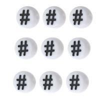 Acryl Schmuck Perlen, flache Runde, DIY & Emaille, weiß, 7x7x4mm, Bohrung:ca. 1mm, verkauft von Tasche