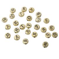 Perles acrylique alphabet, Plat rond, DIY & modèles différents pour le choix & émail, plus de couleurs à choisir, 7x7x4mm, Trou:Environ 1mm, Vendu par sac