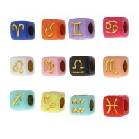 Akryl smykker perler, Square, du kan DIY & forskellige design til valg & emalje, flere farver til valg, 7x7x7mm, Hole:Ca. 4mm, Solgt af Bag