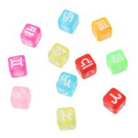 Acrylic Jewelry Beads, Square, DIY & different designs for choice & enamel, more colors for choice, 7x7x7mm, Hole:Approx 4mm, Sold By Bag