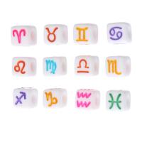 Acrylic Jewelry Beads, Square, DIY & different designs for choice & enamel, more colors for choice, 7x7x7mm, Hole:Approx 4mm, Sold By Bag