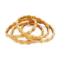 laiton bracelet ordinaire, Plaqué d'or 24K, pour femme, doré, protéger l'environnement, sans nickel, plomb et cadmium, 60mm, Vendu par PC