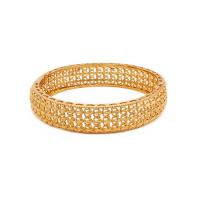 Brass Bangle 24K gold plated for woman & hollow golden nickel lead & cadmium free 60mm Sold By PC