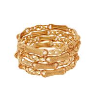 Brass Bangle, 24K gold plated, for woman & hollow, golden, nickel, lead & cadmium free, 60mm, Sold By PC