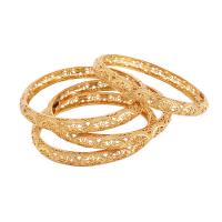 laiton bracelet ordinaire, Plaqué d'or 24K, pour femme & creux, doré, protéger l'environnement, sans nickel, plomb et cadmium, 60mm, Vendu par PC