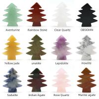 Gemstone Decoration, Christmas Tree, polished, Christmas Design & different materials for choice, more colors for choice, 32-35x40-42mm, Sold By PC