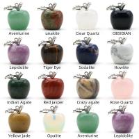 Gemstone Pendants Jewelry, with Tibetan Style, Apple, silver color plated, DIY & different materials for choice, more colors for choice, 16x20mm, Sold By PC