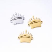 Stainless Steel Connector, 304 Stainless Steel, Crown, Vacuum Ion Plating, DIY, more colors for choice, 15x17mm, 5PCs/Bag, Sold By Bag