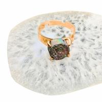 Agate Finger Ring Brass with Ice Quartz Agate DIY & Unisex nickel lead & cadmium free 22mm Sold By PC