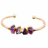 Quartz Bracelets, Brass, with Amethyst, plated, for woman, nickel, lead & cadmium free, 65mm, Sold By PC
