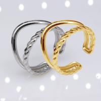 304 Stainless Steel Cuff Finger Ring, Vacuum Ion Plating, fashion jewelry & for woman, more colors for choice, 12mm, Sold By PC