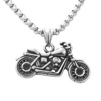Titanium Steel Necklace, Motorcycle, polished, fashion jewelry & different styles for choice & for man, silver color, 18x31mm, Length:Approx 23.62 Inch, Sold By PC
