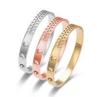 Bracelet d'acier titane, bijoux de mode & pour femme & creux, plus de couleurs à choisir, 8mm, Diamètre intérieur:Environ 52x62mm, Vendu par PC