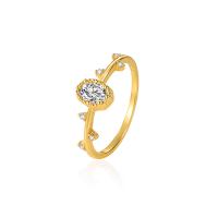 Krychlový Circonia Micro vydláždit mosazný prsten, Mosaz, Oválný, barva pozlacený, módní šperky & různé velikosti pro výběr & micro vydláždit kubické zirkony & pro ženy, zlatý, nikl, olovo a kadmium zdarma, 1mm, Velikost:6-10, Prodáno By PC