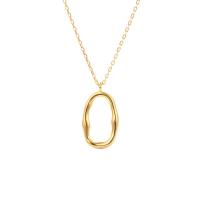 Stainless Steel Jewelry Necklace, 304 Stainless Steel, Geometrical Pattern, 18K gold plated, fashion jewelry & for woman & hollow, Length:Approx 16 Inch, Sold By PC