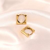 Stainless Steel Huggie Hoop Earring 304 Stainless Steel Geometrical Pattern 18K gold plated for woman & hollow Sold By Pair