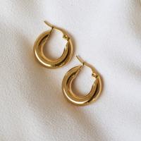 Stainless Steel Lever Back Earring 304 Stainless Steel real gold plated fashion jewelry & for woman Sold By Pair