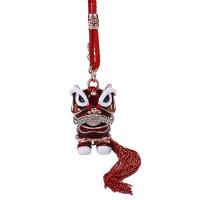 Bag Purse Charms Keyrings Keychains Zinc Alloy Lion handmade enamel & with rhinestone red 290mm Sold By PC