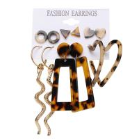 Tibetan Style Earring Set, with Acrylic, 6 pieces & fashion jewelry & for woman, nickel, lead & cadmium free, Sold By Set