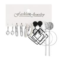 Zinklegierung Ohrring-Set, mit Kunststoff Perlen, 5 Stück & Modeschmuck & für Frau, keine, frei von Nickel, Blei & Kadmium, verkauft von setzen