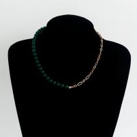 Achát náhrdelník, Zinek, s Achát, s 5cm extender řetězce, barva pozlacený, módní šperky & pro ženy, dvě různé barevné, Prodáno za 43 cm Strand