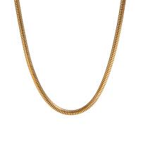 Edelstahl Schmuck Halskette, 304 Edelstahl, Modeschmuck & für Frau, goldfarben, 3mm, Länge:45 cm, verkauft von PC