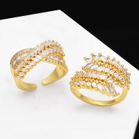 Cubi Circonia Micro Pave anello in ottone, Placcato oro 18K, Regolabile & gioielli di moda & per la donna & con zirconi cubici, nessuno, 11x17mm, Venduto da PC