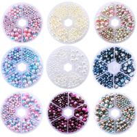 Perlas plásticas Conjunto de hallazgos de joyas, con resina, pulido, Bricolaje & diverso tamaño para la opción & sin agujero, más colores para la opción, 4MMu30015MMu30016MMu30018MM, Vendido por Caja